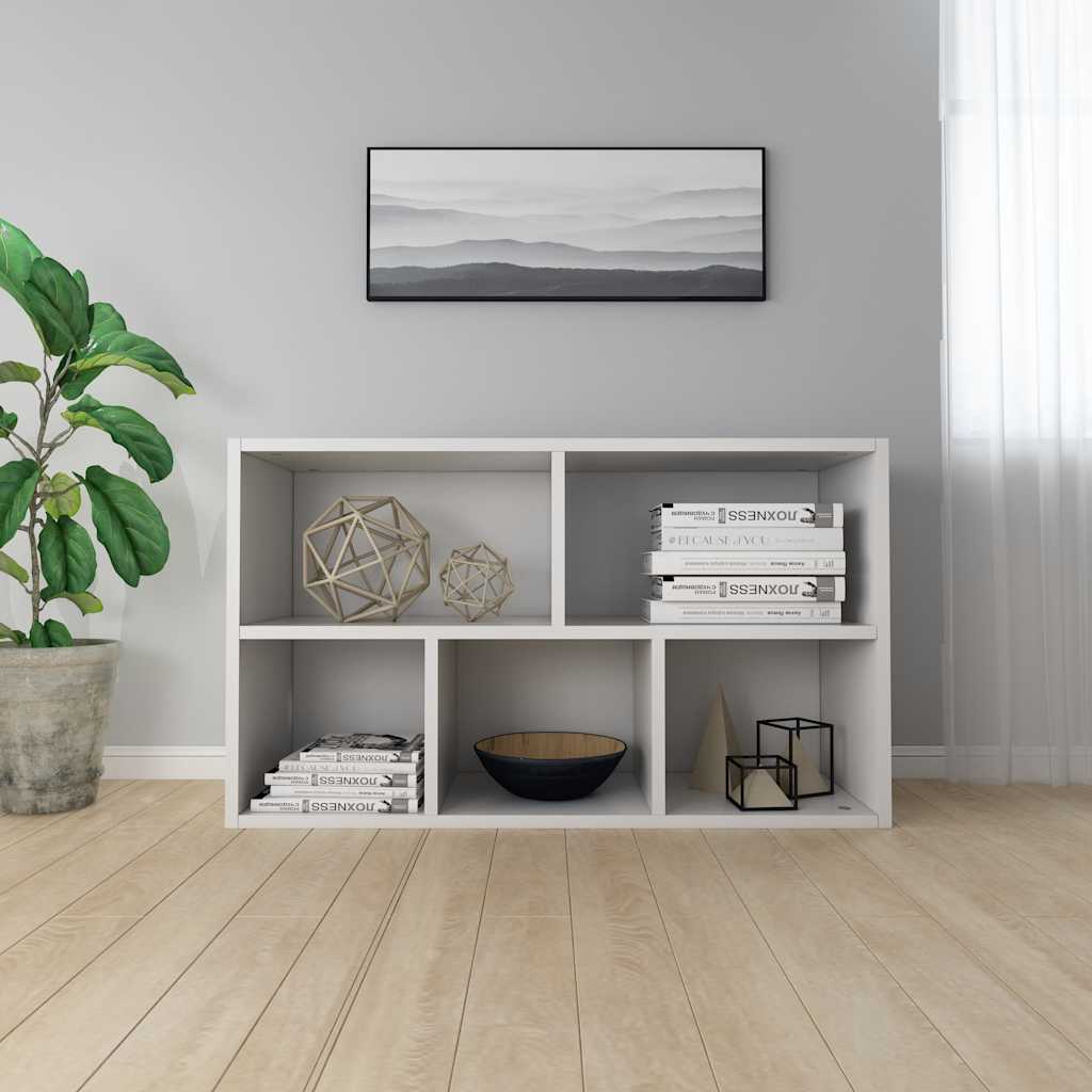 Bookshelf Sideboard White 50 X 25 X 80 Cm Engineered Wood