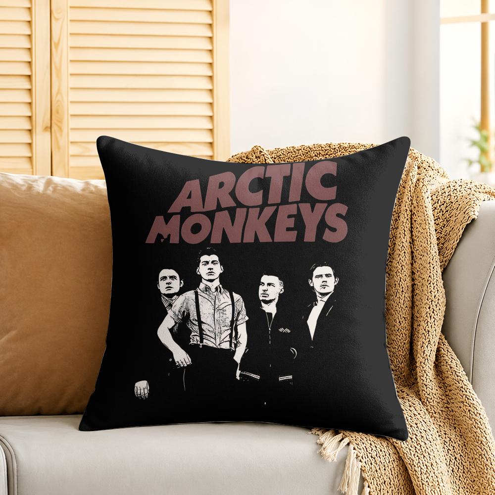 AArctic Monkeys Band Cool Cushion Cover Silky Short Plush Invisible Zipper Dustproof Sofa Pillow Case For Home Decor