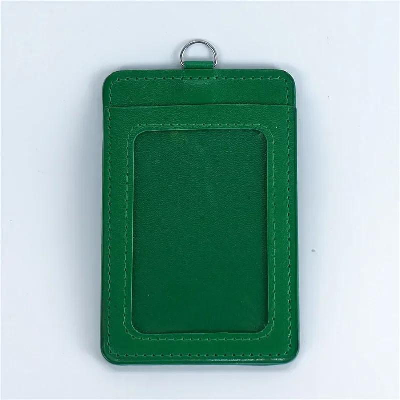 Fashion PU Leather Card Holders Set Women Men Student Retractable Badge Reel ID Card Holder Cover Case Nurse Badge Lanyards