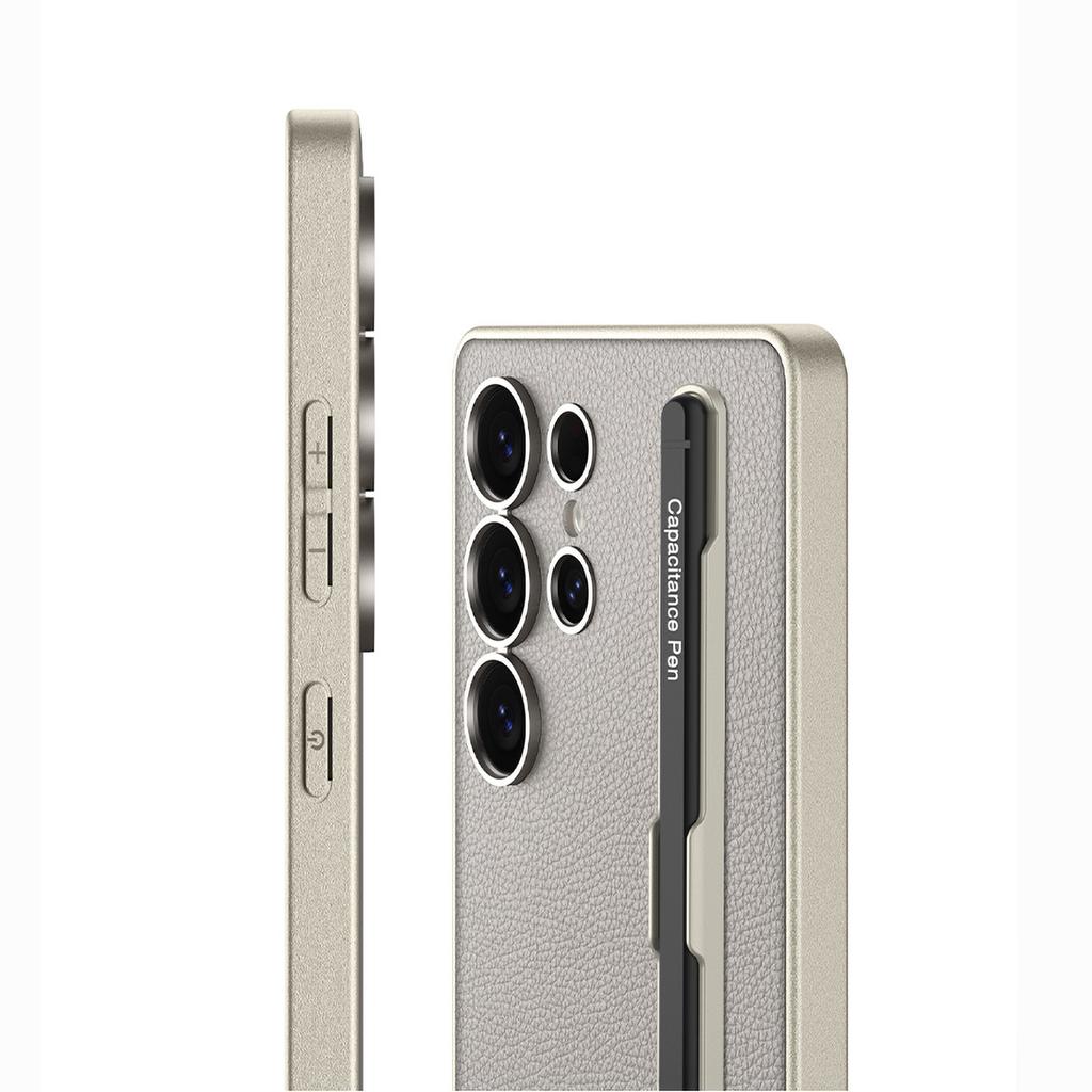 Suitable for Samsung S25ultra Mobile Phone Case Folding Screen S25edge Leather Case Pen Slot Protective Cover Anti Fall Leather Case