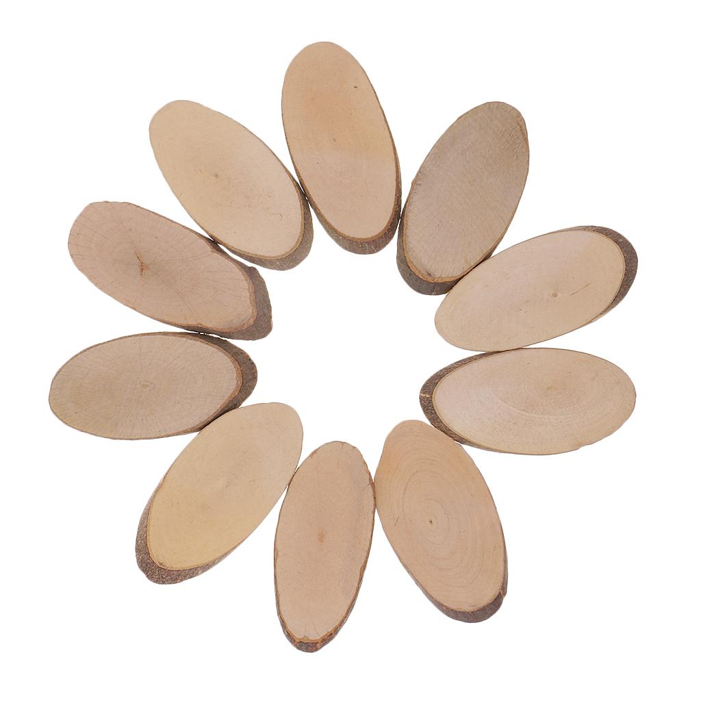 Oval Wood Slices, 10Pcs Natural Unfinished Small Wood Slices for DIY Crafting
