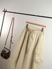 Artistic Japanese Quilted Winter Skirt - Casual Elastic Waist, Solid Color, Drawstring Half Skirt