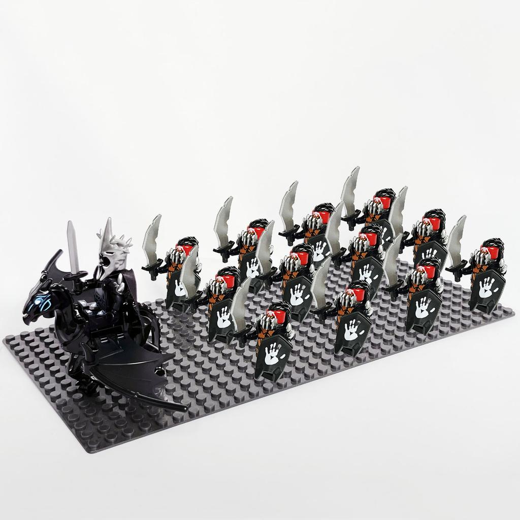 13PCS/lot Dark King Sauron Angmar of Orcs and Uruk Hai Elf Archers Army Mini Figures With Weapons  Building Bricks Blocks Toys