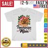 Mens Cute Flowers Pomeranian Graphic Dog Lover Dog Mom Vintage T Shirt Mens Womens Tees Top Men Women