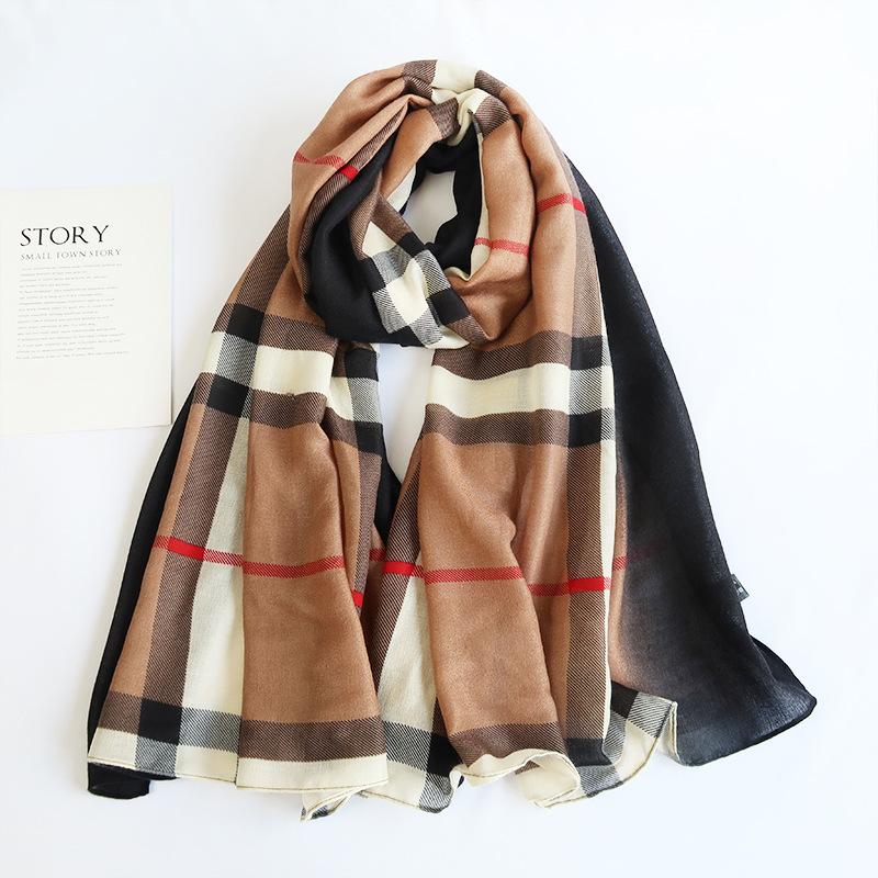 Cotton and Linen Scarf for Women In Autumn and Winter New Versatile Warm and Fashionable Letter Scarf Decorative Shawl