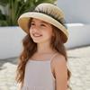Rounded Children Straw Hat Large Brim Sunshade Straw Cap Sun Hat Toddler Beach Hat Spring