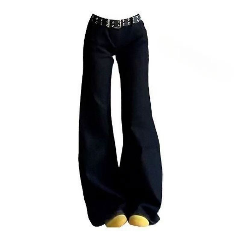 

Spice girl black American low-rise micro-pull jeans autumn new loose retro wide-leg trend fashion floor pants 2XL
