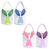 2PCS Easter Bunny Basket with Handle Cute Empty Bunny Basket with Light Up Ears for Easter Party Favors Decorations