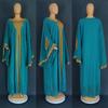 Embroidered Flared Sleeve Jalabiya with Gold Lace