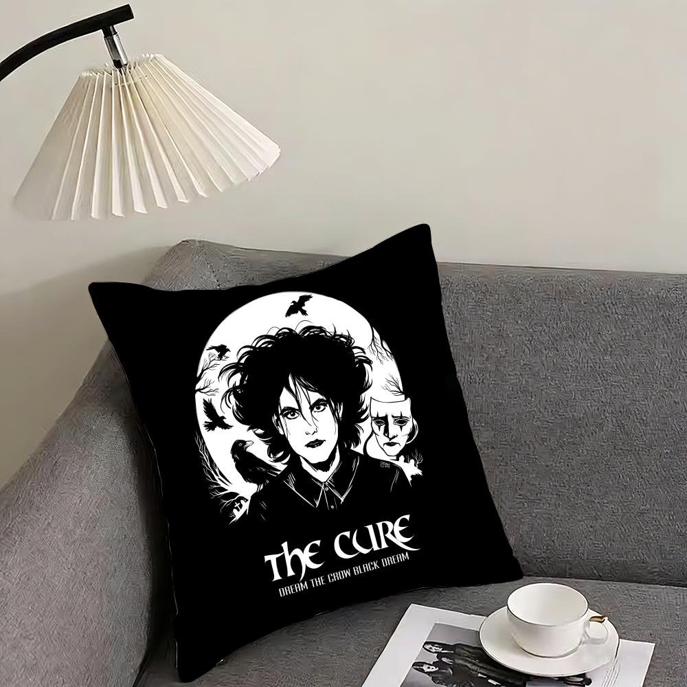 TThe CureS Rock Band Cushion Cover Pillowcase Ultra Soft Skin Friendly Fabric Cloud Like Comfort Concealed Zipper