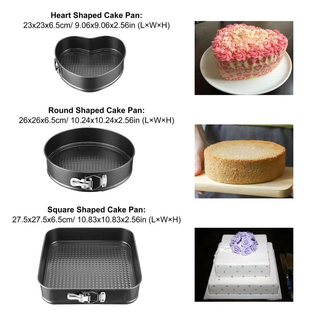 3pcs Carbon Steel Cake Mold Baking Tools Live Bottom Baking Pan Tool  Home Kitchen