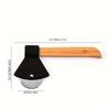 1pc Sleek Design, Stainless Steel Axe-Shaped Pizza Cutter, Wheel Slicer with Wooden Handle, Multifunctional Kitchen & Restaurant Baking Tool
