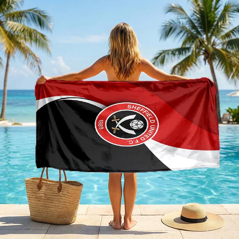 Asciugamano da Spiaggia Sheffield United Football Morbido Microfibra Asciugamano Estivo Asciugatura Rapida Assorbente per Spiaggia Piscina Viaggio