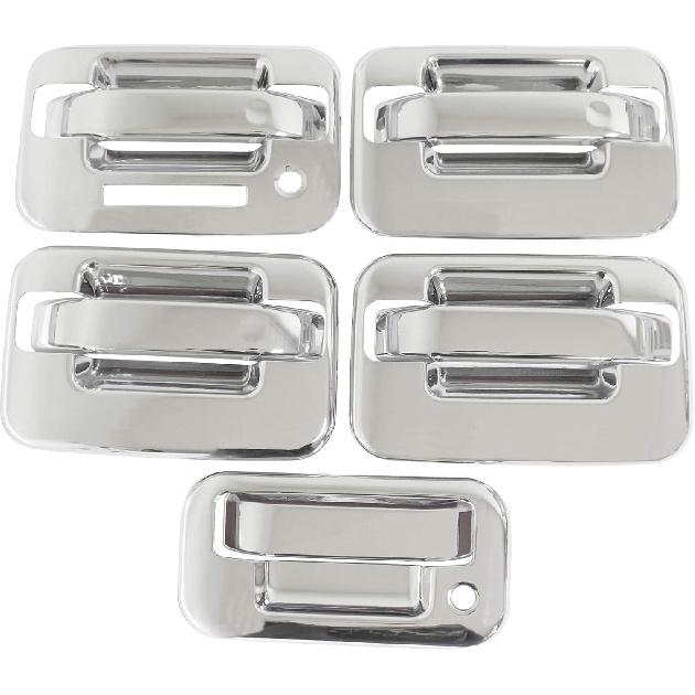 NewYall Chrome Exterior Door Handle Cover with Keypad and Tailgate Cover for Ford F-150 2004-2014 Outer Front Rear Left Driver Right Passenger Side