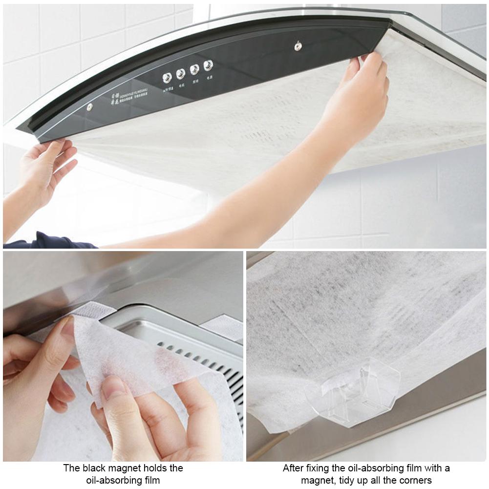 5/10M Disposable Hood Oil Filter Paper Non-woven Cooker Hood Extractor Fan Filter Kitchen Hood Grease Anti Oil Cotton