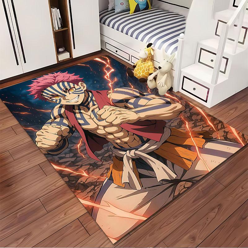 Anime Fighter with Lightning Pattern suitable as a non-slip mat for the living room or bedroom sofa