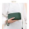 Clutch Three-zipper Genuine Leather Coin Purse Casual Mobile Phone Bag Cowhide Handbag Shoulder Bag