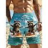 Men's Essential Casual Shorts Outdoor Wear Creative Fun Animal Colorful 3D Printed Shorts Loose Casual Plus Breathable Cool Summer Versatile Shorts