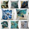 Fashion Casual Oil Painting Floral Elegant Cushion Cover Washable Linen Pillowcase Soft For Daily Sofa Bed Home Room Decor