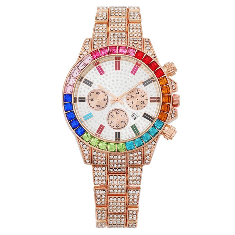 New Fashion Diamond-Studded Ladies' Watch with Calendar