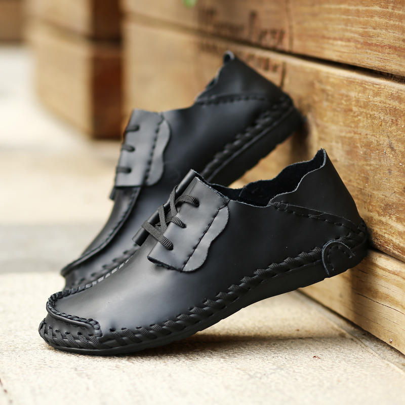 Men’s Moccasins Loafer Driving Comfort Flats Casual Lacing Plus Size Leather Shoes for Men Over Sized