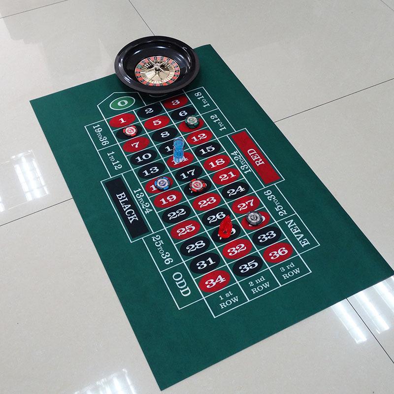 Wendbare Pokerkartentischmatte – 60x90cm Vliesfilz für Texas Hold'em & Roulette