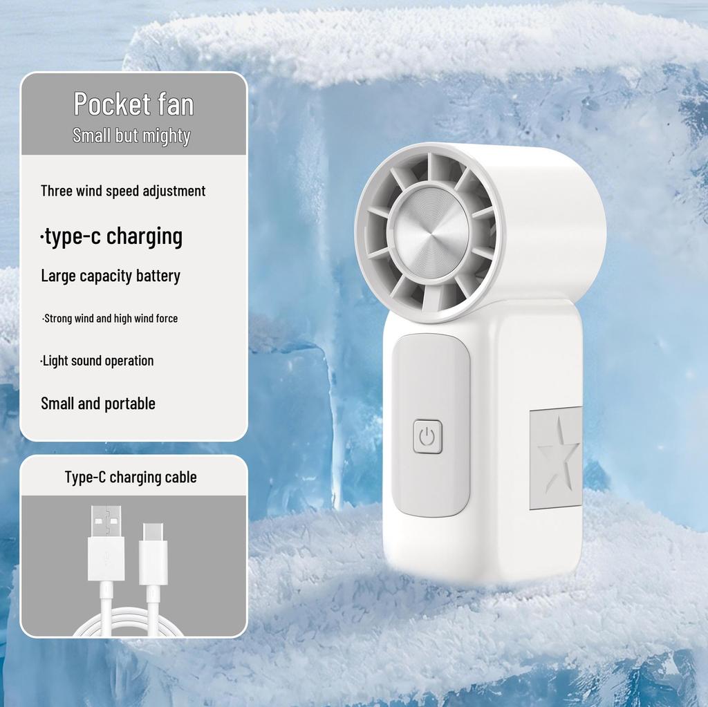 Rechargeable High-Speed Mini Handheld Fan: Portable USB-Powered Pocket Wind Cannon