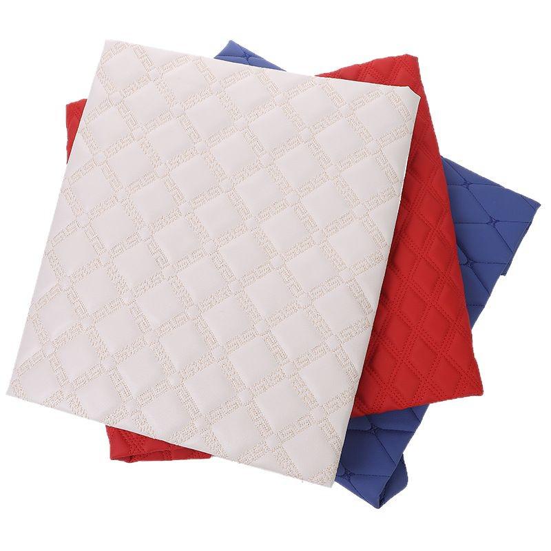 Diamond Pattern Quilted Computer-Embroidered Cotton Leather Textile