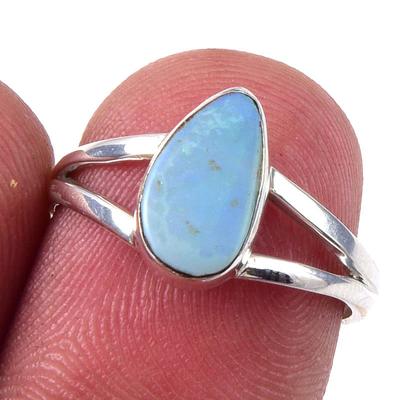 Natural Australian Opal Gemstone 925 Solid Sterling Silver Jewelry Ring S.6 Y2h51