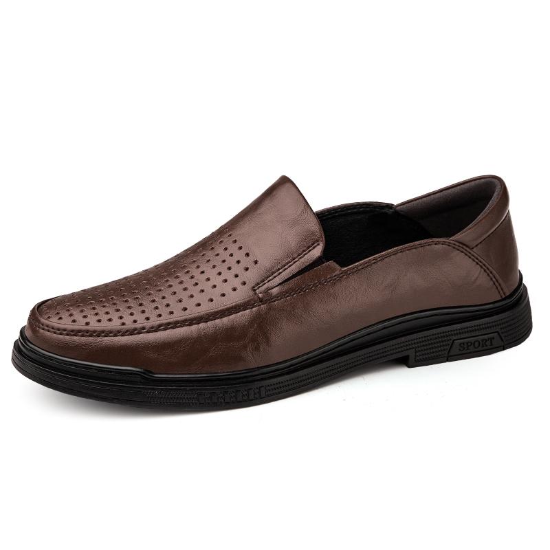 Fashion Genuine Leather Man Casual Flats Luxury Formal Mens Loafers Breathable Slip On Moccasins Handmade Leisure Driving Shoes