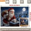 Christmas Party Backdrop Banner, Santa Climbing Chimney Scene, Xmas Holiday Photo Background for Indoor Outdoor Party Decor