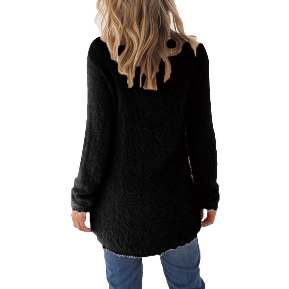 Toamnă Iarnă Femei Pulover de pluș Casual Lejer cu mânecă lungă O gât Topuri Pulover de culoare solidă Cămăși