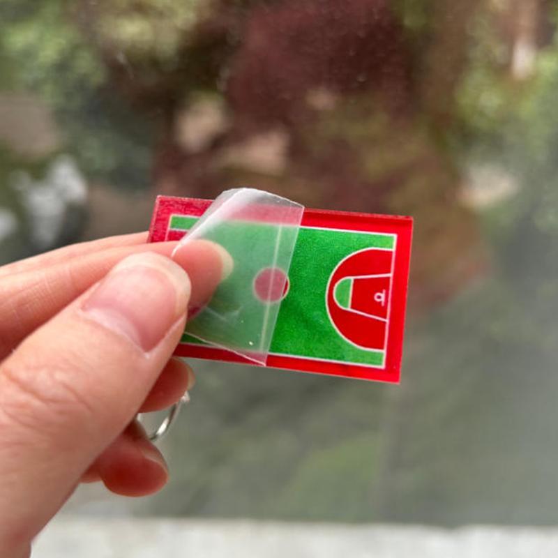 Acrylic Baseball Field Football Field Keychain Basketball Court Keyring Bag Pendant Double-Sided Key Chains Souvenir Gift
