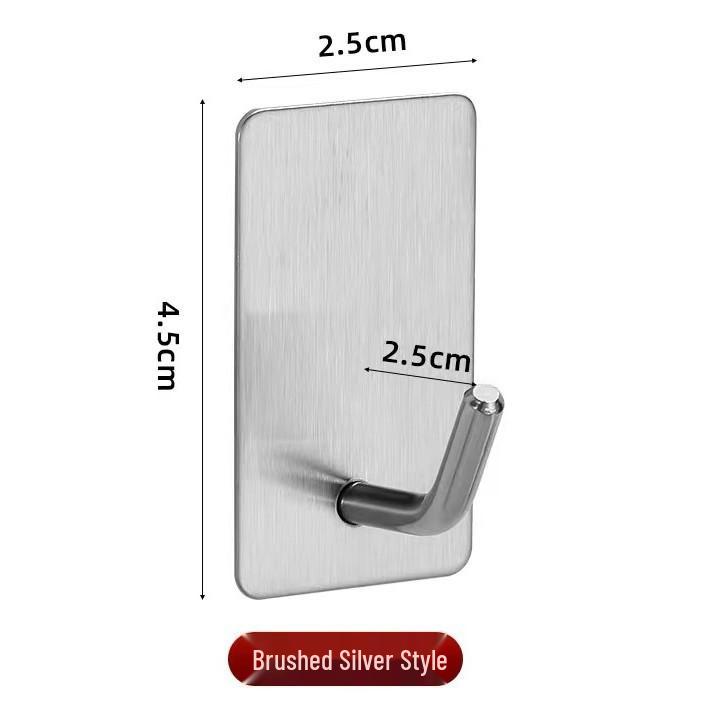 Stainless Steel Adhesive Door Hook | No-Drill, Traceless Wall-Mounted Hook for Clothes, Coats & Hats