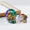 Colorful Crystal Skull Decoration For Living Room Tabletop Home Display For Teens Adults Spooky Gothic Party Gift