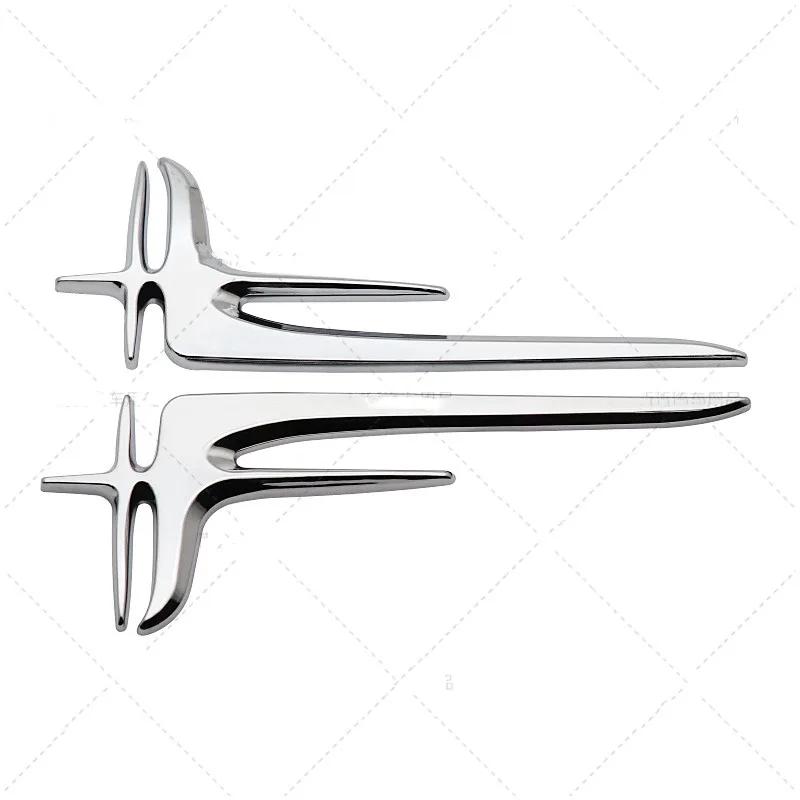 1 Pair 3D ABS Black Silver Side Car Bumper Badge  Stickers For Mercedes Benz C200L E260L E300L E350L Accessories