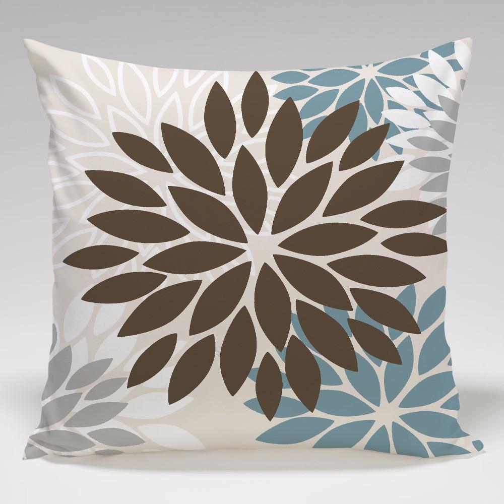 Geometric Color Flower Pillow Cover Polyester Fabric Modern Decor For Living Room