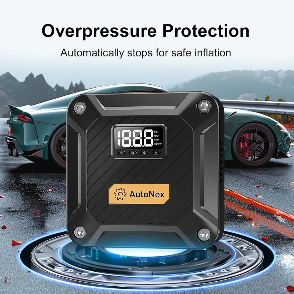 Tire Inflator Portable Air Compressor, Tire Air Pump with Pressure Gauge, Portable 87 PSI Tire Inflator, Air Compressor Portable чёрный