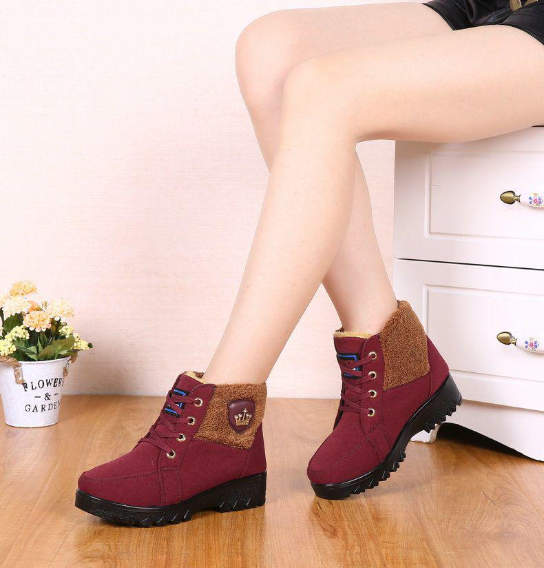 Women's Winter Cotton Boots - Velvet-Lined, Non-Slip Snow Boots for Middle-Aged & Elderly, Plus Size Available