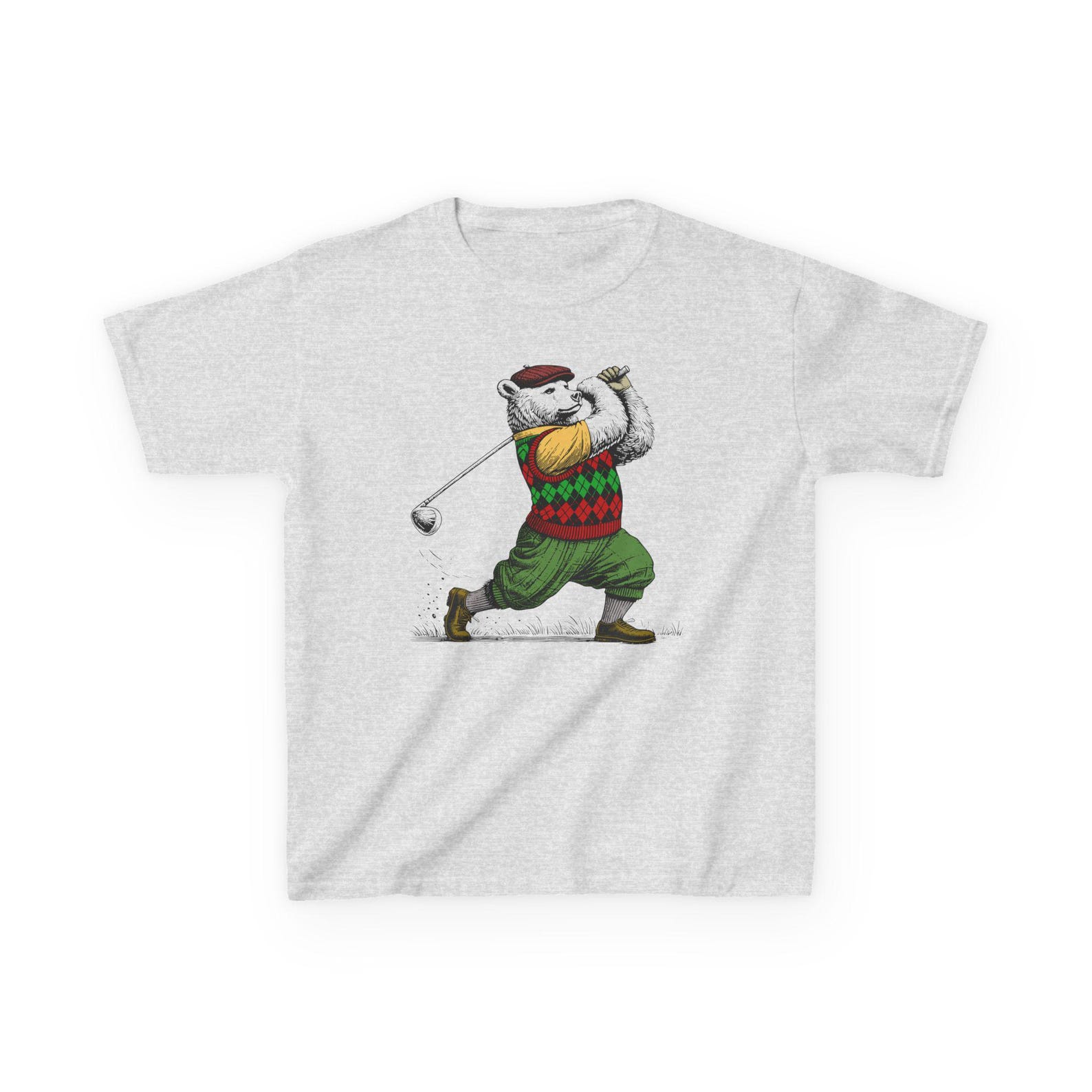 Playful Bear Playing Golf Kids T-Shirt S