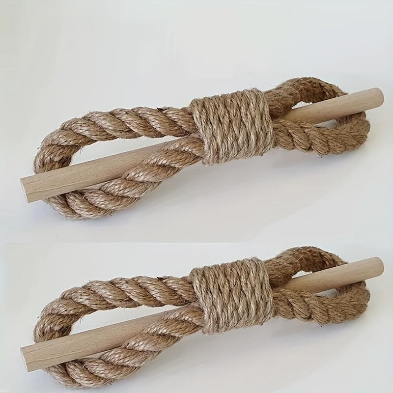 

2 Pcs Bohemian Curtain Tiebacks - Recycled Wood with Natural & White Finish, Boho Home Decor Holdbacks