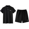Li-Ning Breathable Versatile Simple Short Sleeve Solid Color Comfortable Shorts Casual Sports Suit Men suit APLW829-1+AKSW623-1