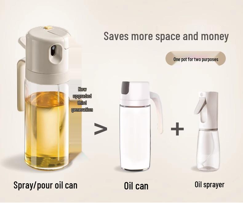 Multifunctional Glass Oil Sprayer & Pourer - Food-Grade, Leak-Proof Kitchen Bottle for Seasoning