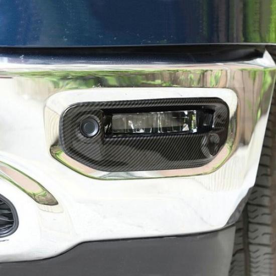 For - Dodge Ram 1500 Carbon Fiber Front Fog Light Lamp Cover Trim Frame