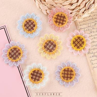 Computer Embroidery Label Can Be Sunflower Flower Cloth Label Clothing Accessories Hand Account Diy Accessories Accessories Embroidery Cloth Sticker