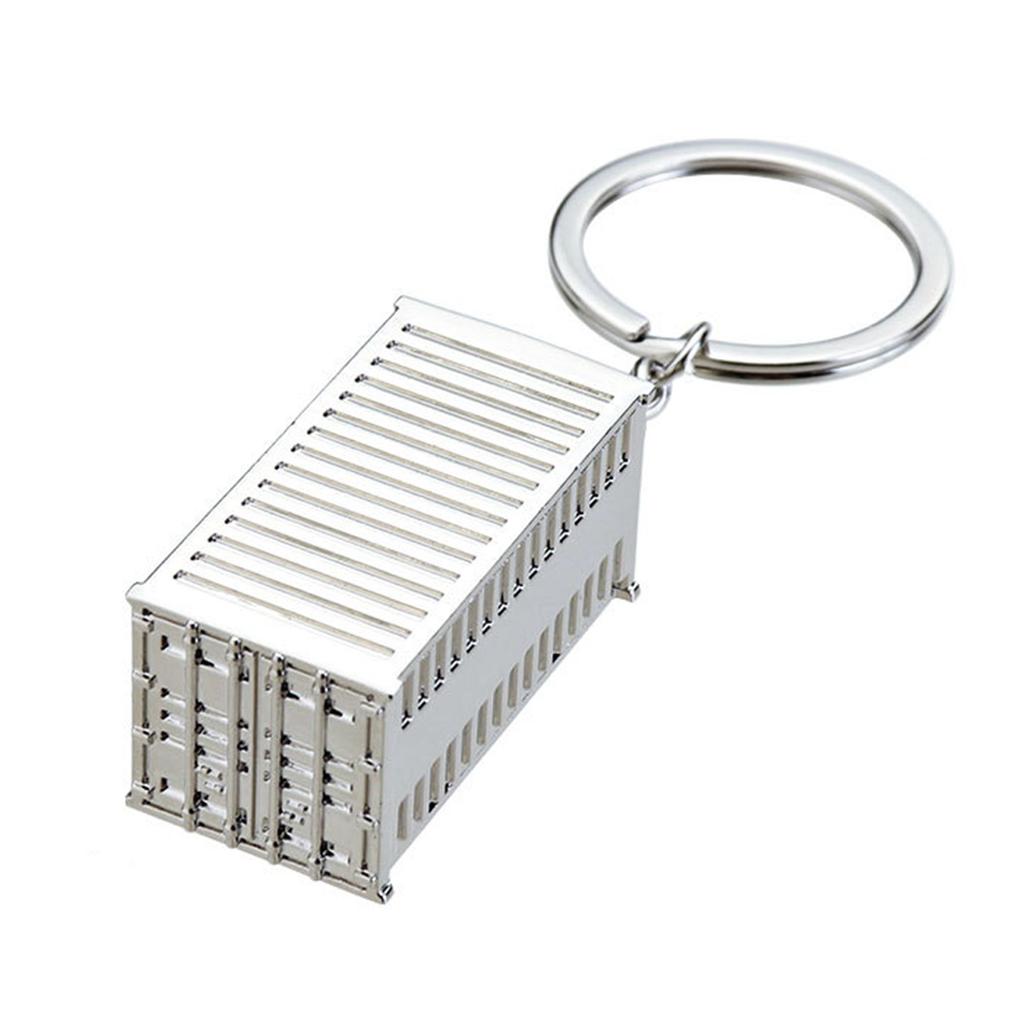 Novelty Shipping Container Inspired Key Holder Wear Resistant Metal Construction Portable Size Versatile Decoration For Keys Bags And Automotive