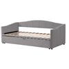 Upholstered Bed Extendable Sofa Bed 90/180x200cm with Slatted Frame, Multifunctional Bed Made of Skin-Friendly Velvet Fabric