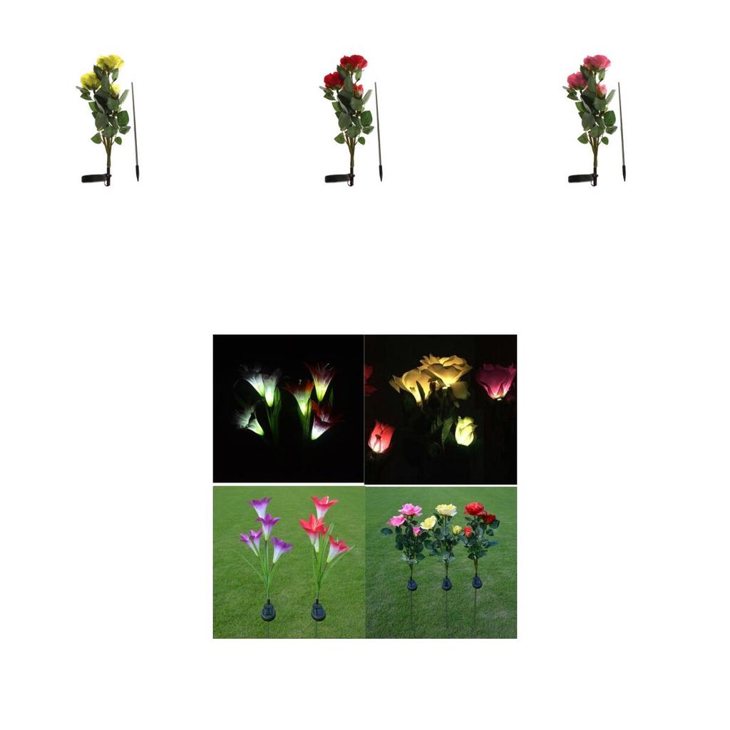 Versatile Solar Power Lily Rose Garden Stake Lamp Enhancing Landscape With Timeless Charm