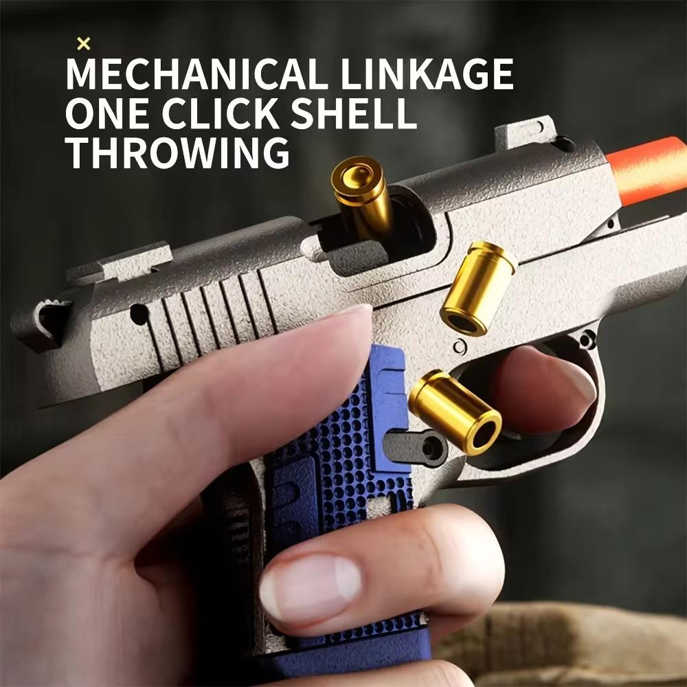 Pocket Mini M1911 Continuous Shell Throwing Toy Gun Education Gun Model Soft Bullet Launcher BlowBack Airsoft Pistol