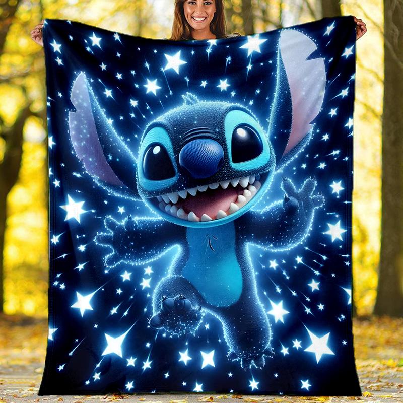 1pc S-Stitch1 Theme Blanket - Digital Print, Polyester, Cozy for All Seasons, Perfect for Outdoor, and Travel